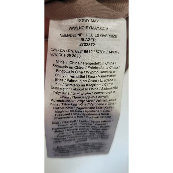 Noisy May Women's Blazer size Medium Light Grey Milla Lapel Collar Back Slit #16 - Picture 3 of 7